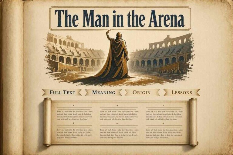 The Man in the Arena Quote Full Text, Meaning, Origin, and Lessons