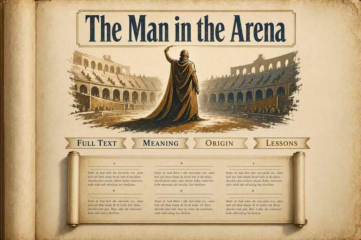 The Man in the Arena Quote Full Text, Meaning, Origin, and Lessons