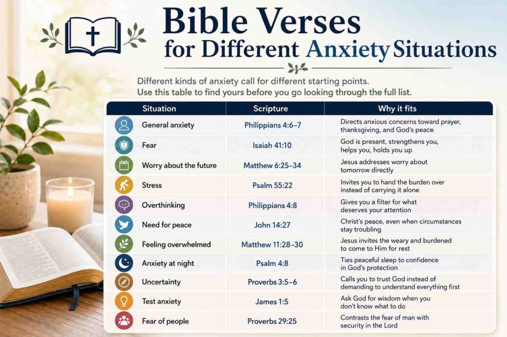 Bible Verses for Different Anxiety Situations