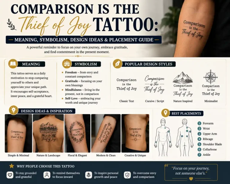 Comparison Is the Thief of Joy Tattoo Meaning, Symbolism, Design Ideas & Placement Guide