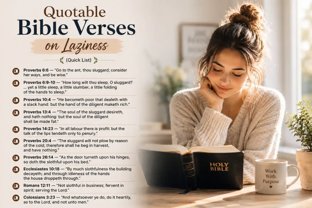 Quotable Bible Verses on Laziness (Quick List)