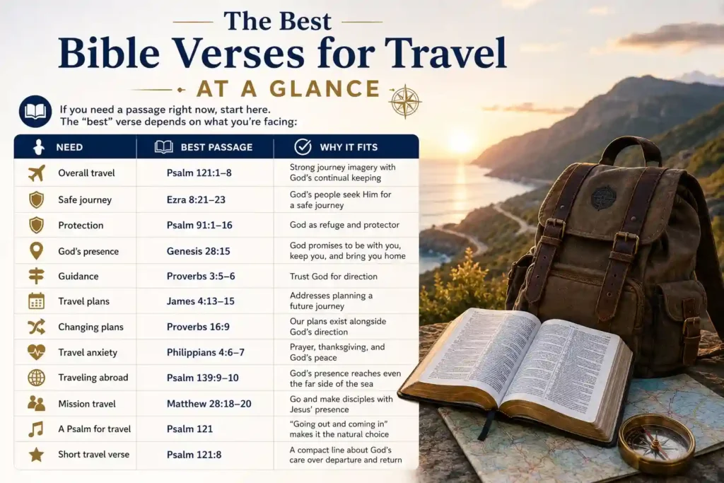 The Best Bible Verses for Travel at a Glance