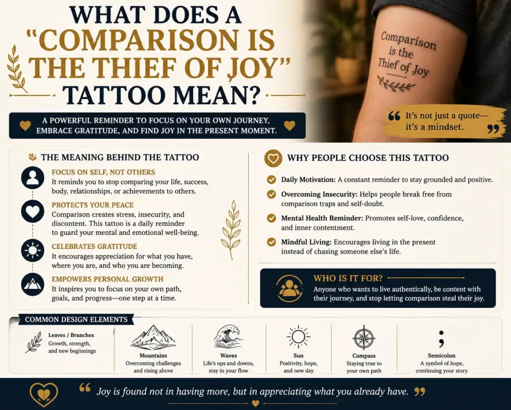 What Does a Comparison Is the Thief of Joy Tattoo Mean