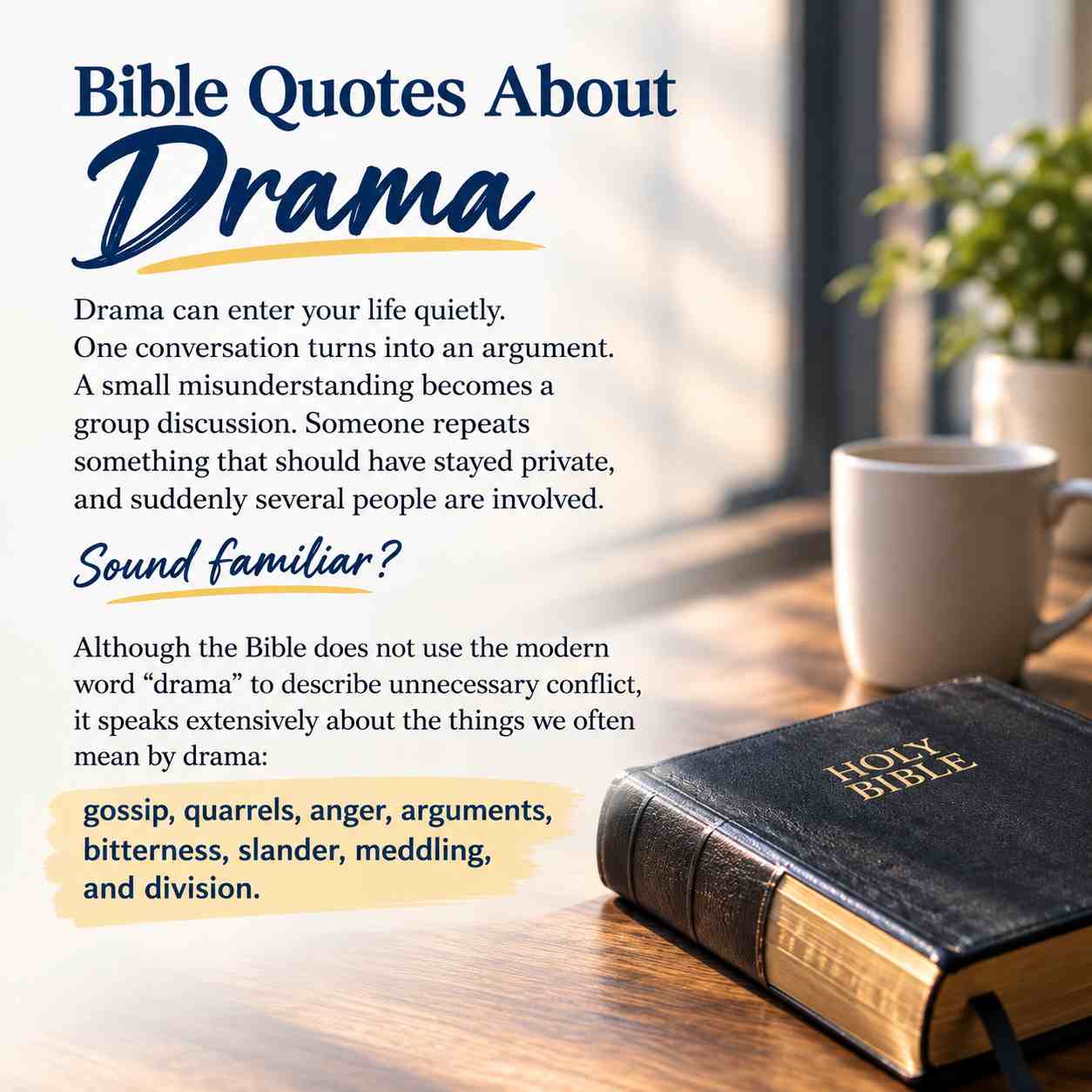 Bible Quotes About Drama What the Bible Says About Conflict & Gossip
