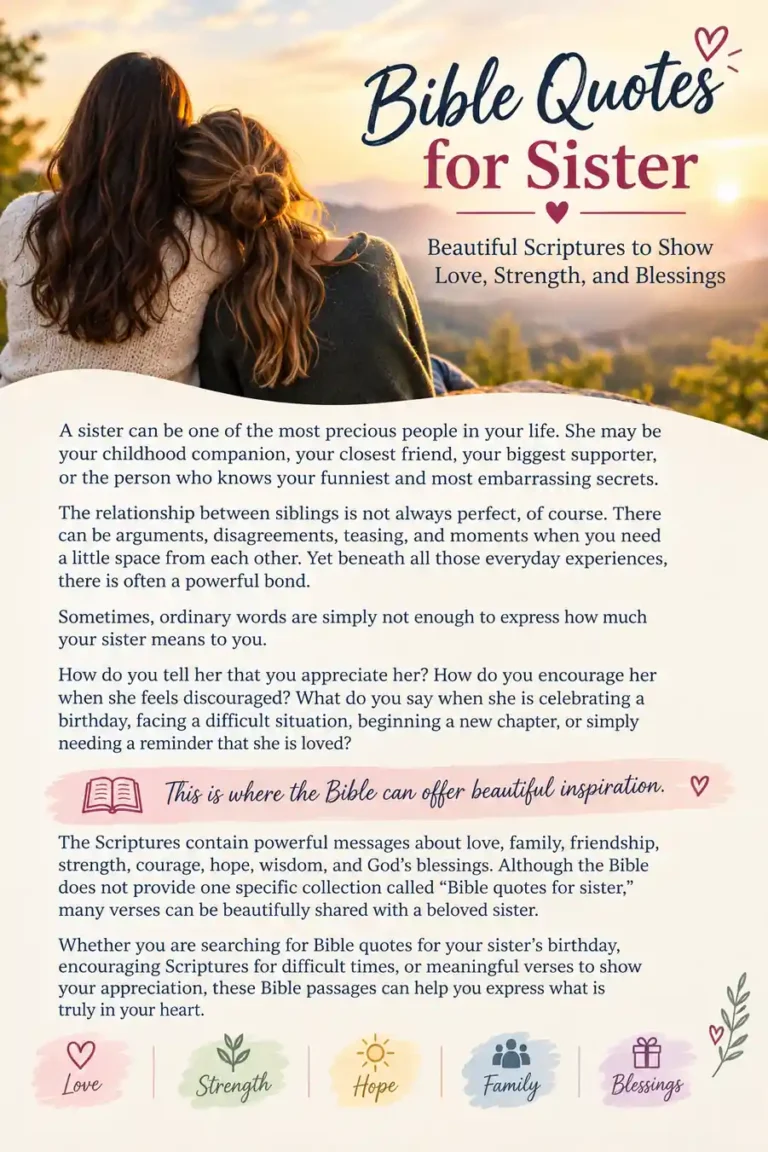 Bible Quotes for Sister Beautiful Scriptures to Show Love, Strength, and Blessings