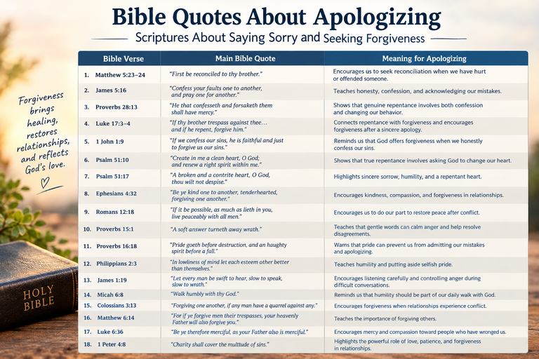  Bible quotes about apologizing