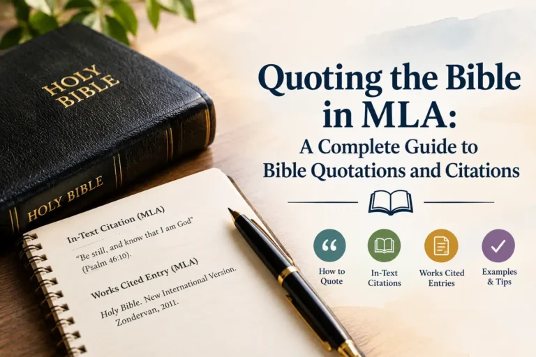 Quoting the Bible in MLA A Complete Guide to Bible Quotations and Citations