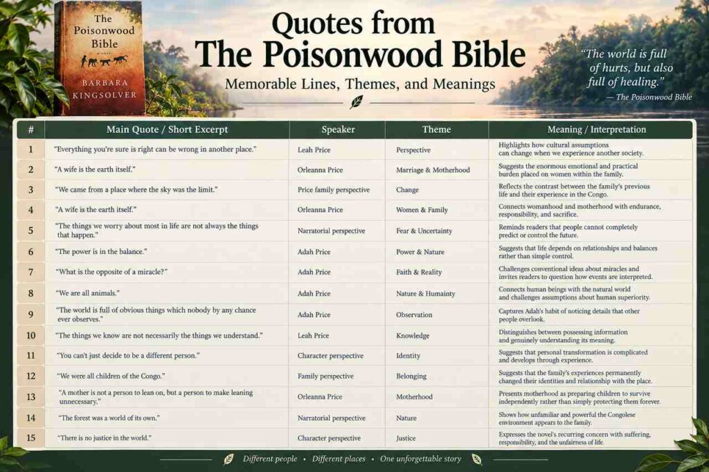 quotes from The Poisonwood Bible