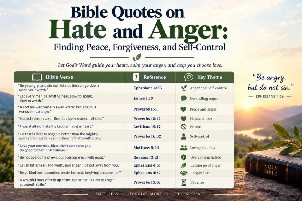Bible quotes on hate and anger 